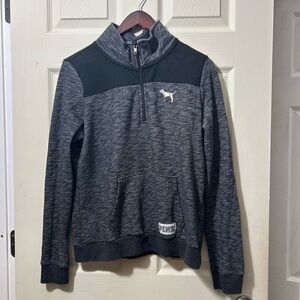 Victoria's Secret Black and Gray Zip-Up Sweater